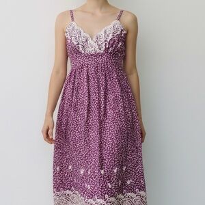 Johnny Martin Purple Floral Mini Dress in Size Small 100% Cotton